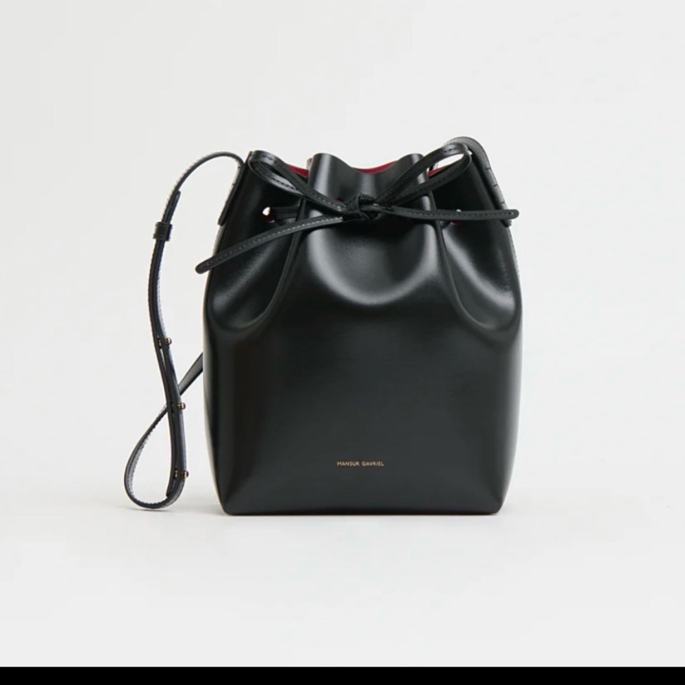 Mansur gavriel black mini bucket bag